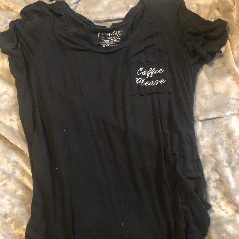 "coffee please" embroidered cozy shirt